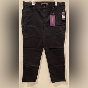 NWT AMANDA Women Mujeres Tallas Amplias Plus Pants Size 16W Black 98% Cotton